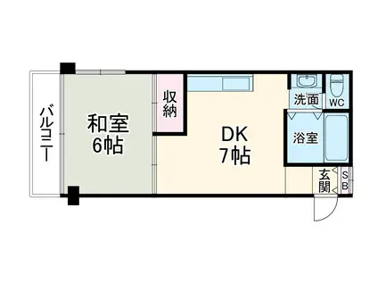 徳永荘(1DK/2階)の間取り写真