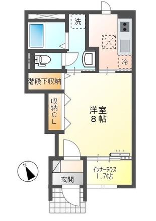 土浦市真鍋5丁目アパート(1K/1階)の間取り写真