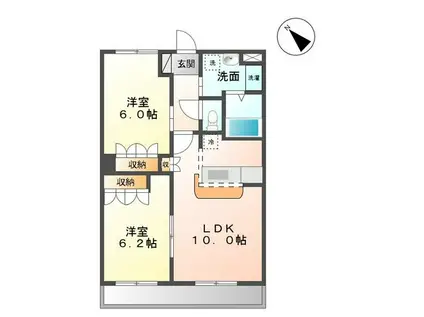 EVER LAUREL(2LDK/3階)の間取り写真