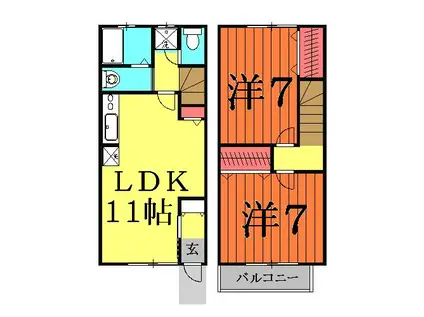 春日部ガーデンヒルズ(2LDK)の間取り写真