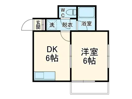 ニューシティTAKAHASHI C棟(1DK/4階)の間取り写真