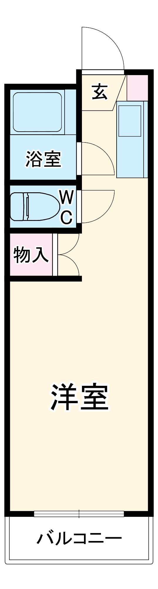 リバティ東伊場(1DK/4階)の間取り写真
