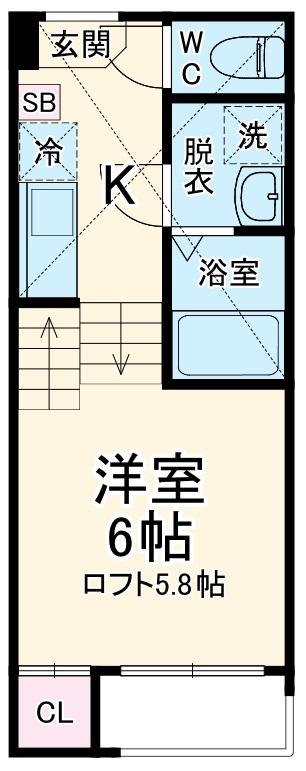 ENSOLEILLE FEN(1K/2階)の間取り写真