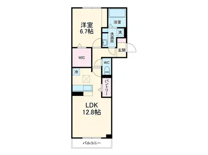 セレスティア香呑町(1LDK/1階)の間取り写真