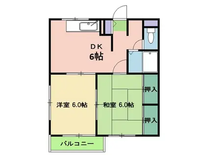エステート103(2DK/2階)の間取り写真
