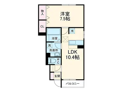 リバーコート(1LDK/1階)の間取り写真