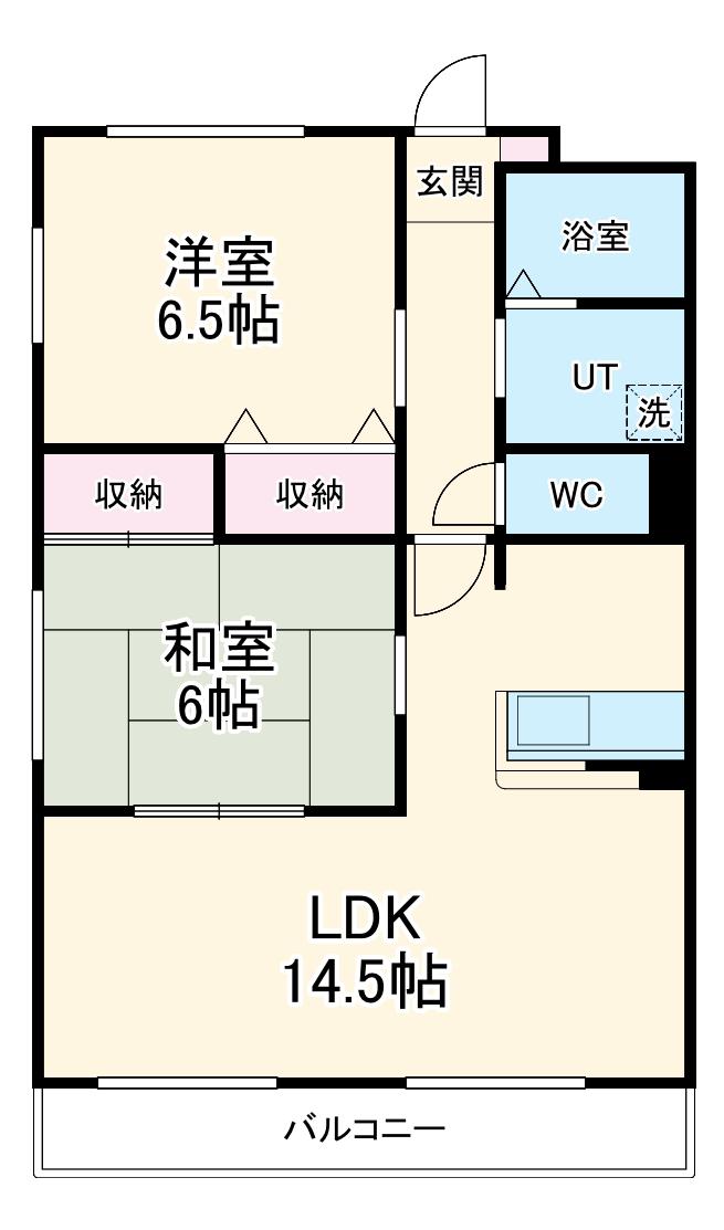 プロムナード22(2LDK/3階)の間取り写真