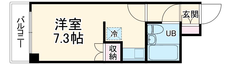 メゾン・ド・エトレーヌ(ワンルーム/6階)の間取り写真
