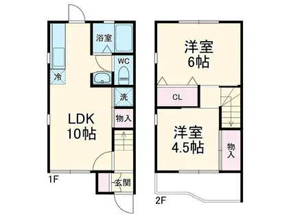 テラス・パステル(2LDK)の間取り写真