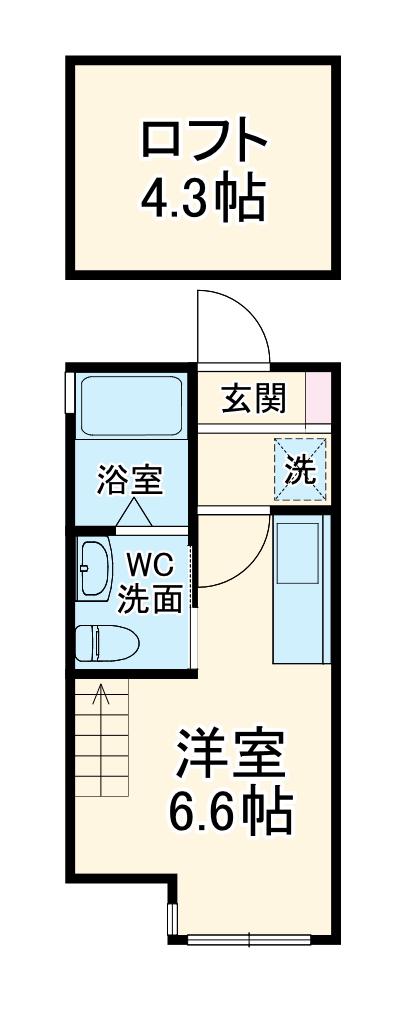 パース西戸部(ワンルーム/2階)の間取り写真