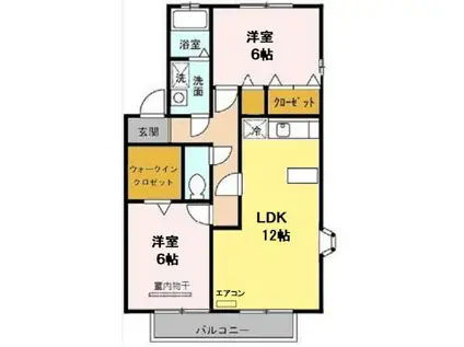 アーバンヒルズ2(2LDK/2階)の間取り写真