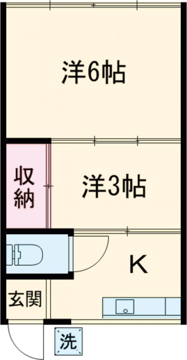 あけぼの荘(2K/2階)の間取り写真