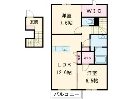 プリマヴィータ(2LDK/2階)の間取り写真