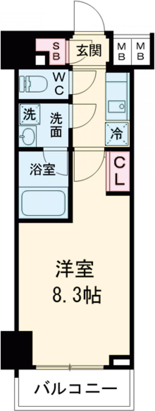 メインステージ小竹向原(1K/6階)の間取り写真