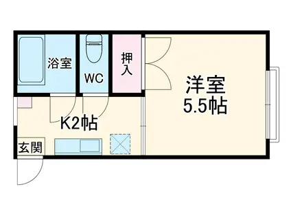 アルカディア南太田(1K/1階)の間取り写真