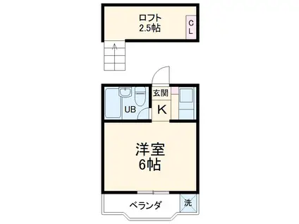 やままんアヴェニュー(ワンルーム/1階)の間取り写真