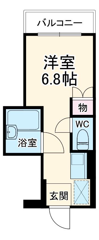 ヴァルト神(ワンルーム/1階)の間取り写真