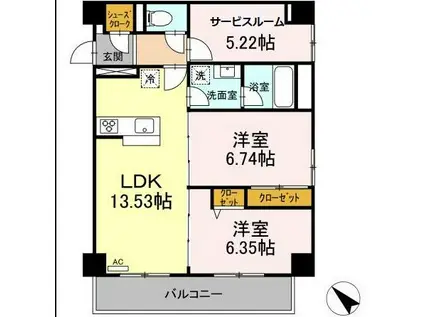 SKグランツ(2SLDK/4階)の間取り写真