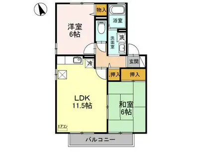 WILL MORE 2001(2LDK/2階)の間取り写真