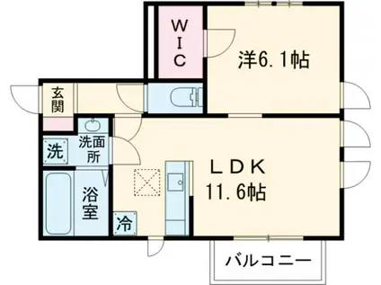 フルール吉祥寺(1LDK/1階)の間取り写真
