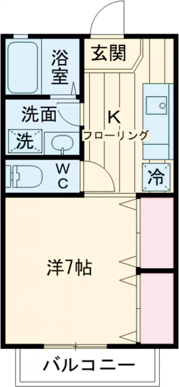 ハイツ有本(1K/2階)の間取り写真