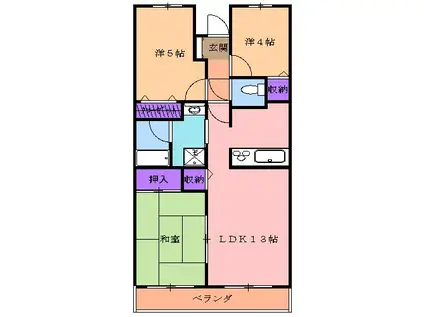 グランドアーバン(3LDK/5階)の間取り写真