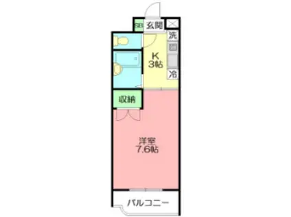 ラベーラ(1K/4階)の間取り写真