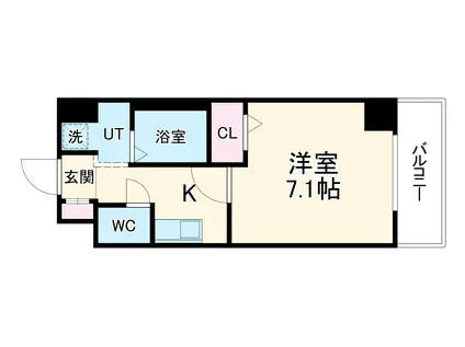 グリシーヌ名駅(1K/3階)の間取り写真