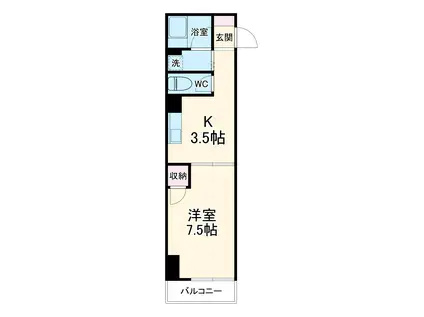 鄕橋ビル(1K/3階)の間取り写真