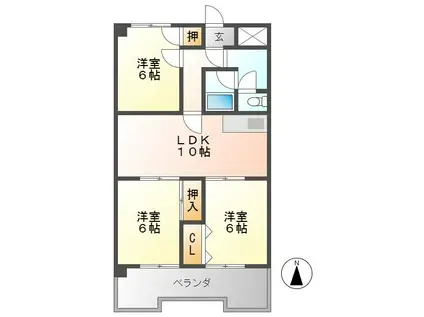 アーバンホーム7(3LDK/3階)の間取り写真
