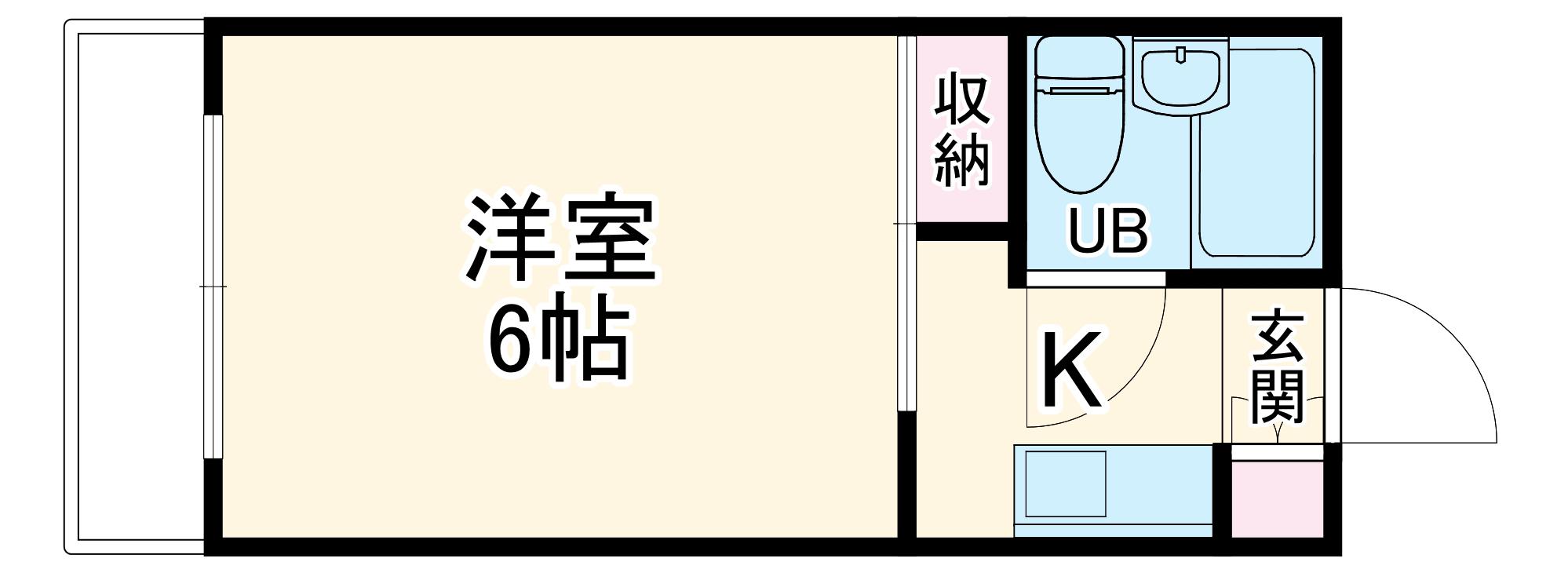 マキオカマンション(1K/1階)の間取り写真