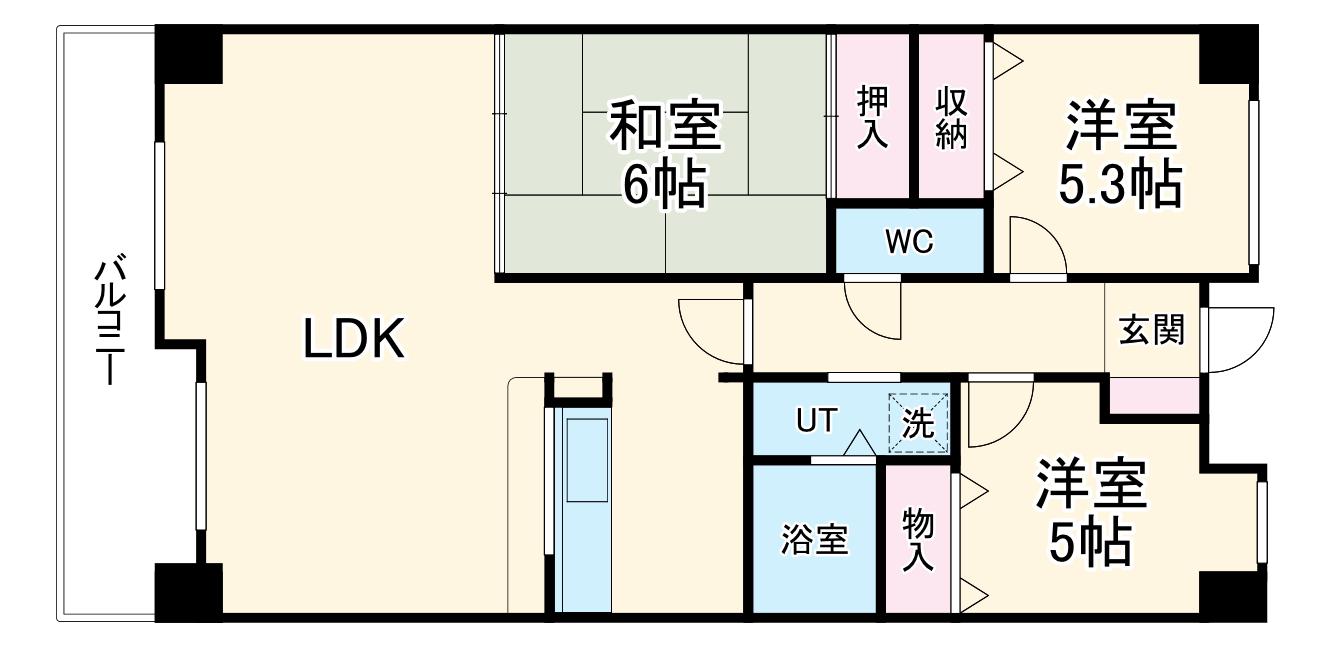 アビタシオン橋本II(3LDK/5階)の間取り写真