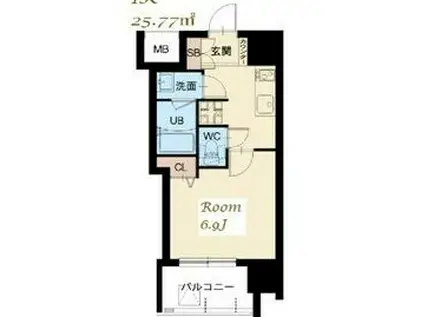 スプランディッド大山(1K/12階)の間取り写真