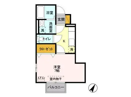 カメリアパレス(1K/1階)の間取り写真