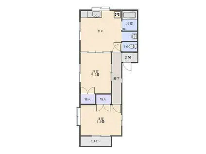 レジデンス小山(2DK/1階)の間取り写真