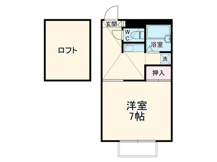 ALPHAガーデン(1K/1階)の間取り写真