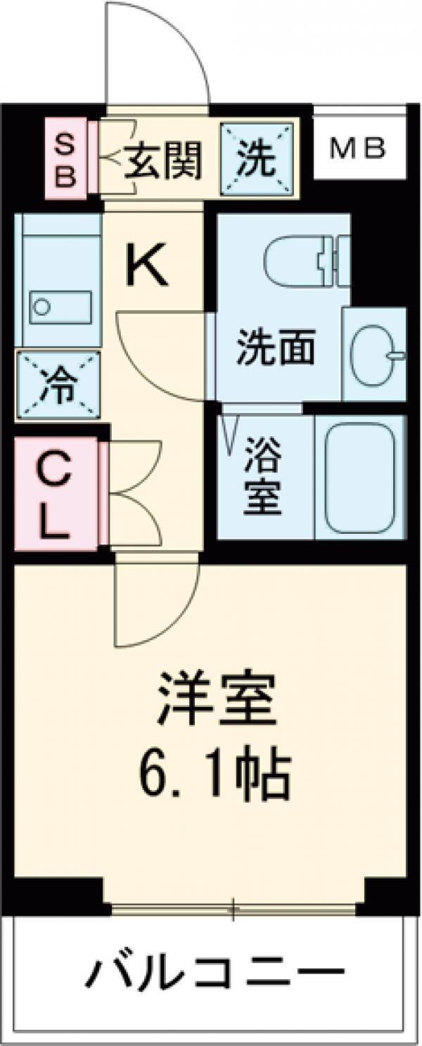 AZESTお花茶屋Ⅵ(1K/2階)の間取り写真