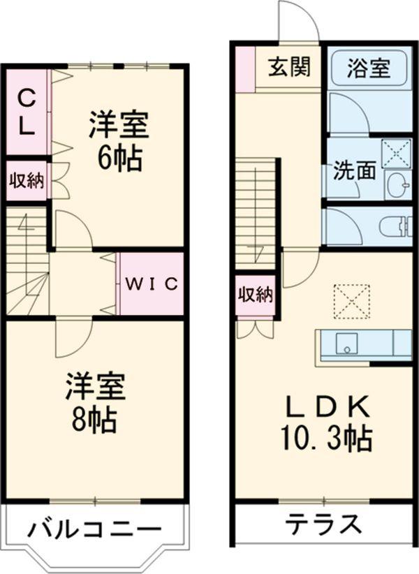 プライムメゾンＣ(2LDK)の間取り写真