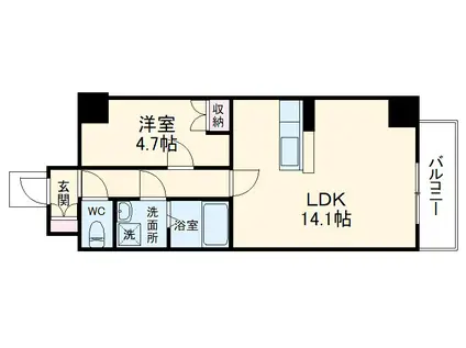 千代田・常磐緩行線 南柏駅 徒歩3分 8階建 築3年(1LDK/5階)の間取り写真