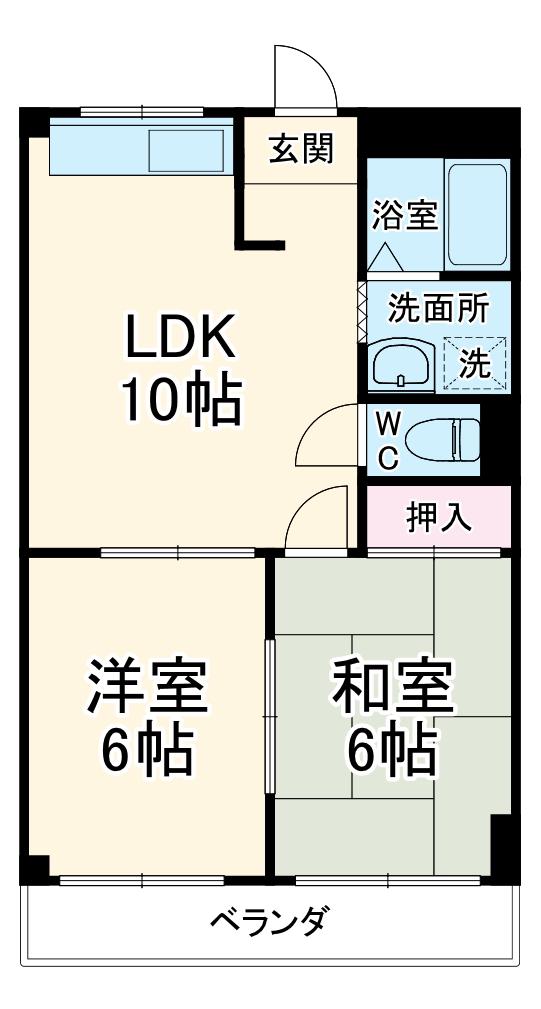 三崎近藤ハイツ(2LDK/2階)の間取り写真