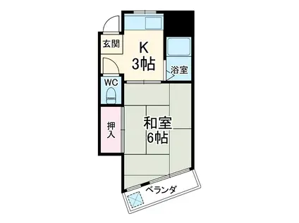 石橋マンション(1K/3階)の間取り写真