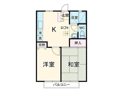 THハイムⅠⅠ(2DK/1階)の間取り写真