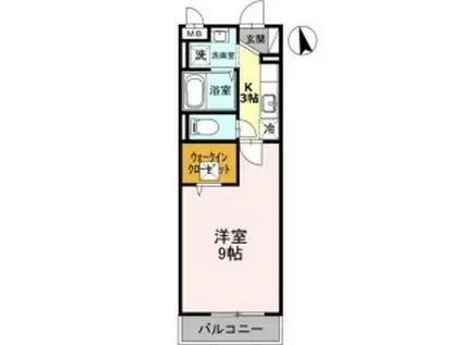 グレイス(1K/1階)の間取り写真