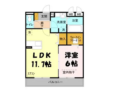 パーチェ(1LDK/3階)の間取り写真