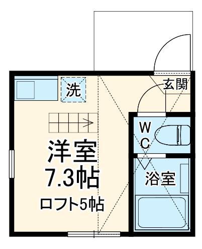 ユナイト西横浜アリスバーリー(ワンルーム/1階)の間取り写真