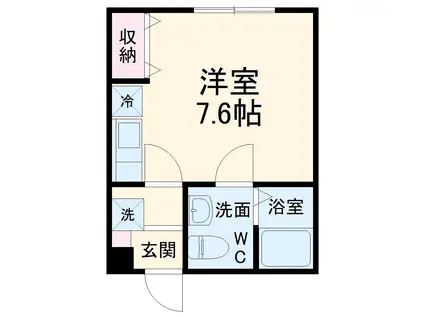 ベイルーム辻堂元町2(1K/2階)の間取り写真