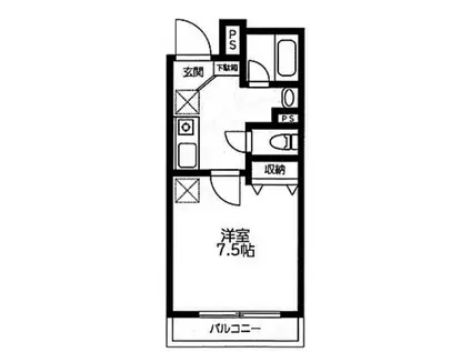 エスポワール2(1K/1階)の間取り写真