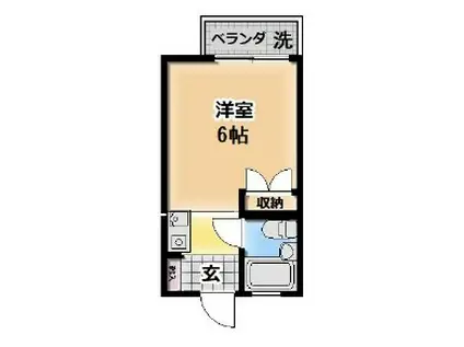 ハピネス中井(ワンルーム/1階)の間取り写真