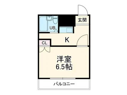 ライオンズプラザ南太田(1K/4階)の間取り写真