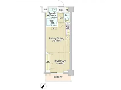 SASAZUKATODAY(1LDK/5階)の間取り写真